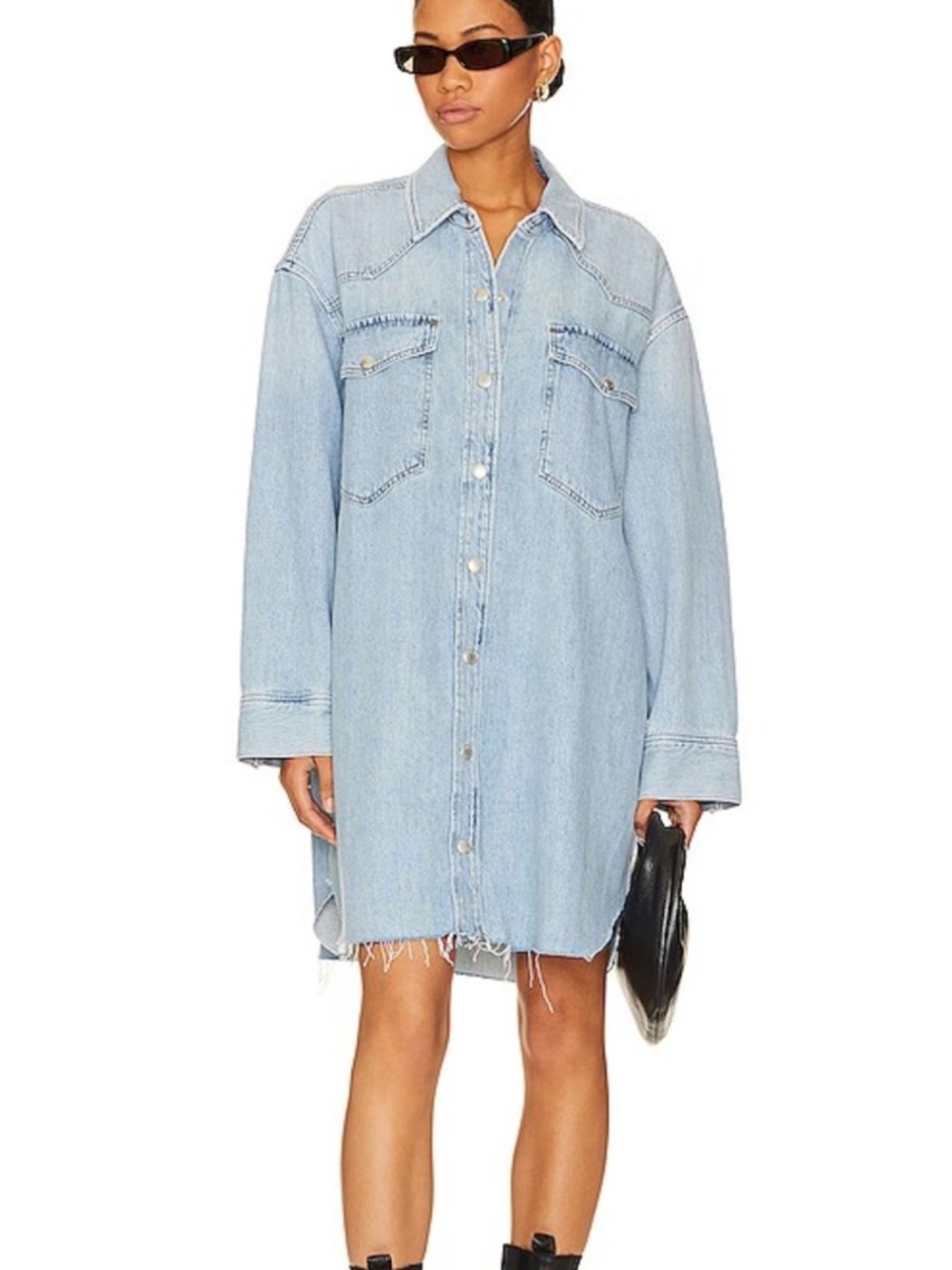 Agolde Jessa Oversized Denim Shirt Dress